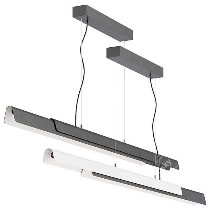 Modern Linear Pendant Light 3D model image 2