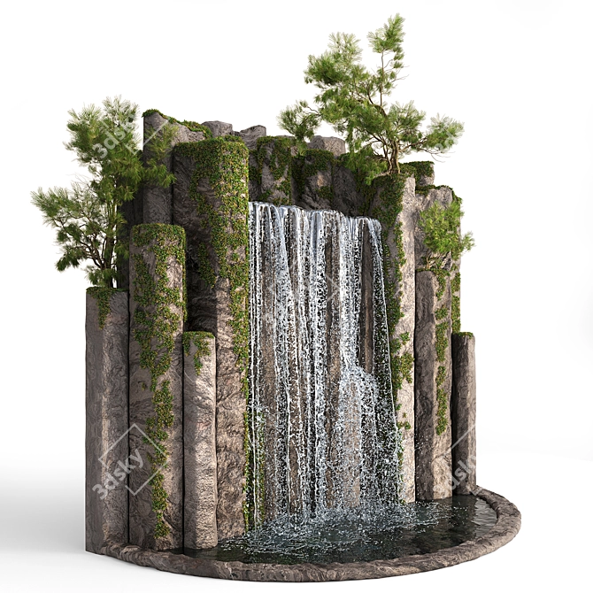 Cascading Waterscape 3D Model 3D model image 1