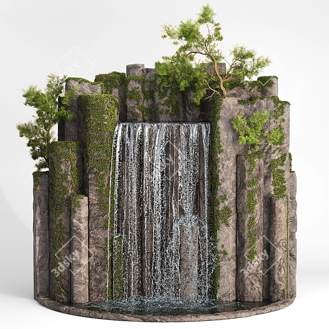 Cascading Waterscape 3D Model 3D model image 2