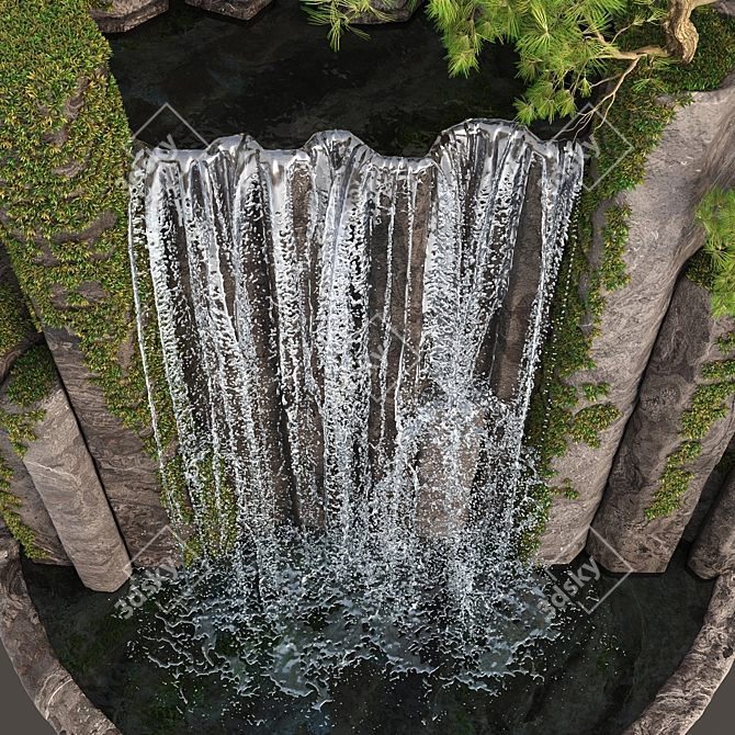 Cascading Waterscape 3D Model 3D model image 3