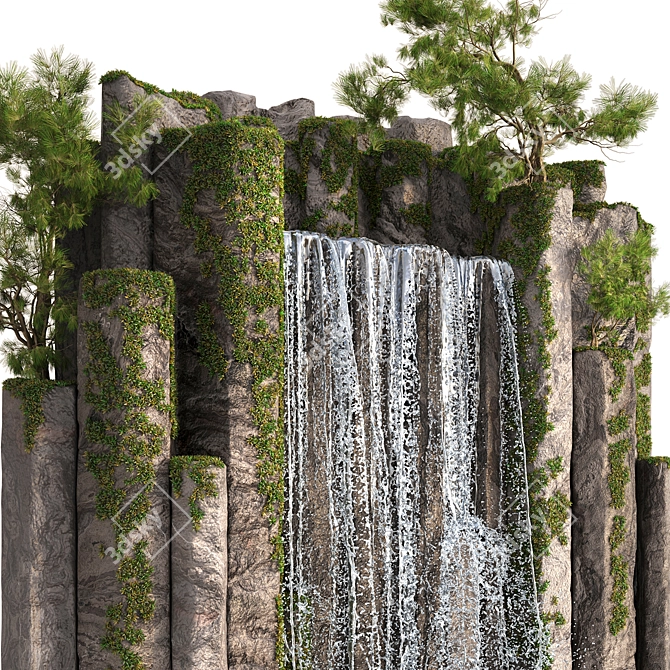 Cascading Waterscape 3D Model 3D model image 4