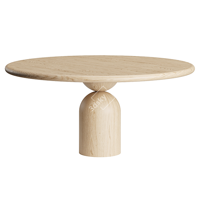 Round Timber Bell Dining Table 3D model image 1