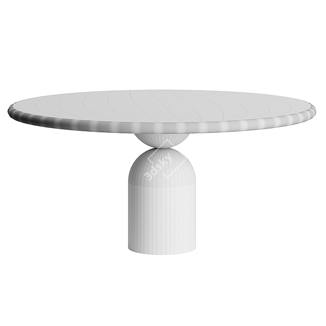 Round Timber Bell Dining Table 3D model image 2