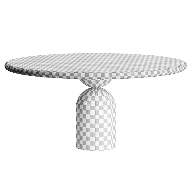 Round Timber Bell Dining Table 3D model image 3