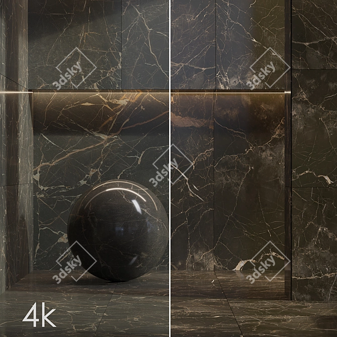 Black Marble Texture Bundle 4k 3D model image 1