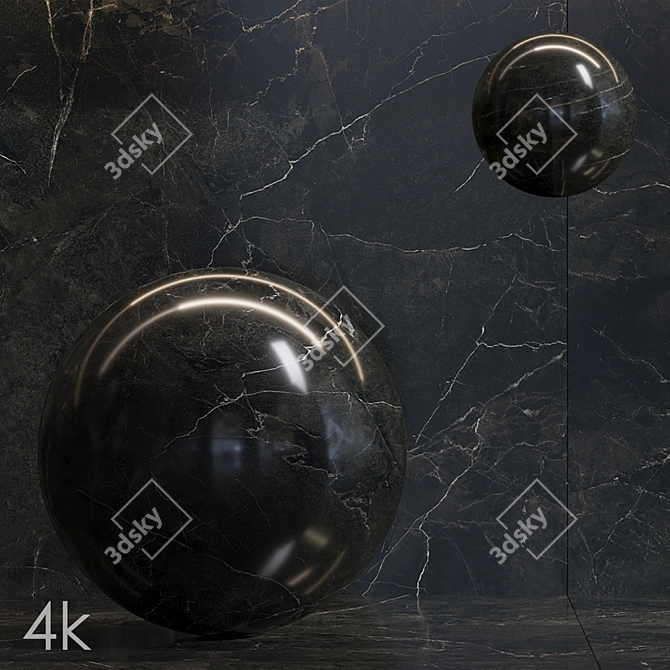 Black Marble Texture Bundle - 16 Seamless Textures 3D model image 2