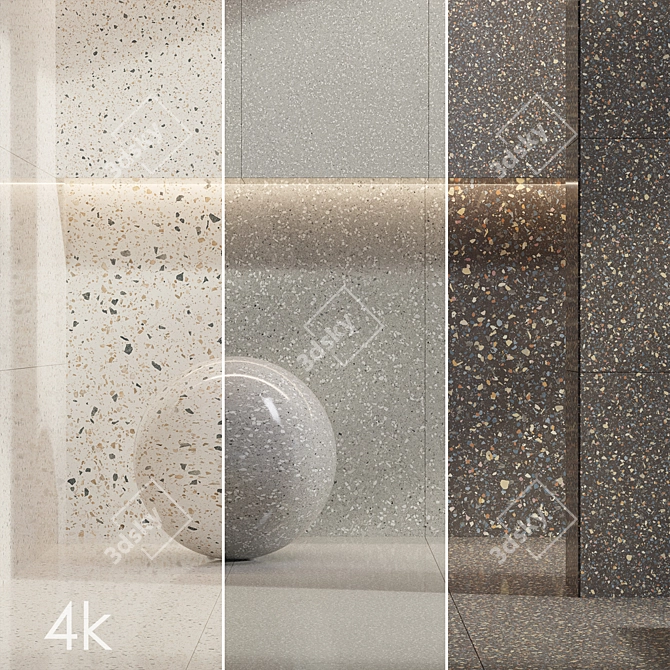 Terrazzo Marble Texture Bundle 4k 3D model image 1