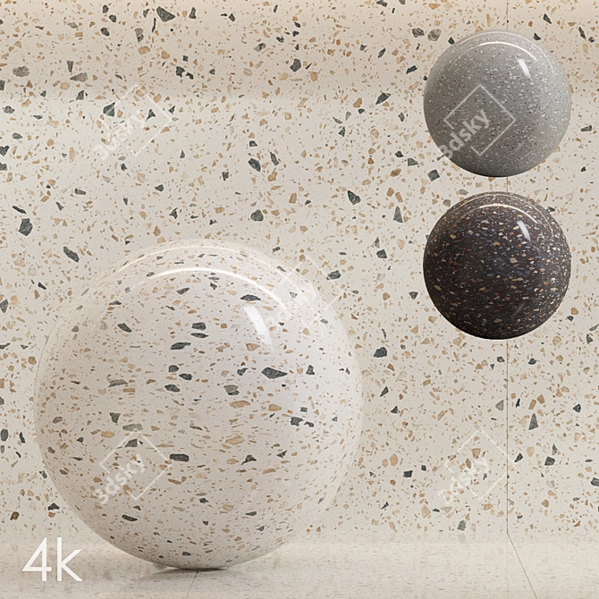 Terrazzo Marble Texture Bundle 4k 3D model image 2