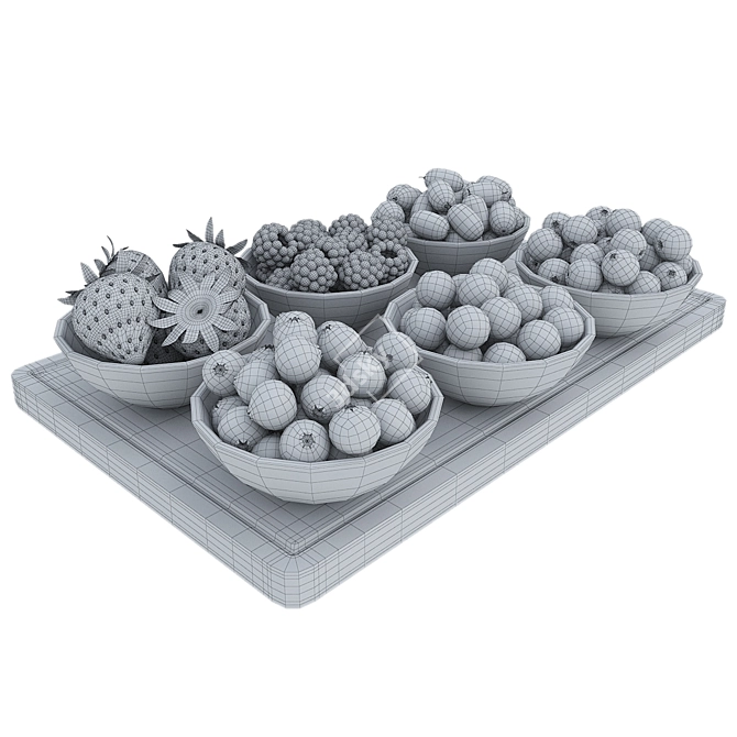 Berry Medley in Petite Bowls 3D model image 5