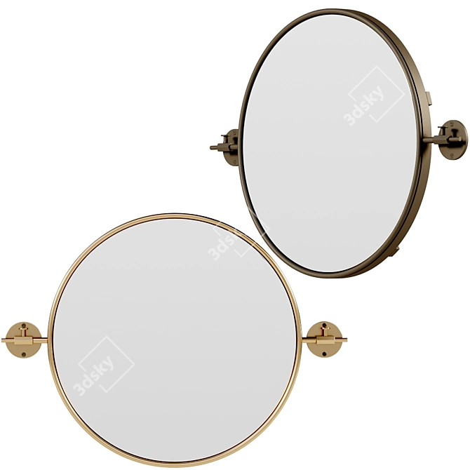 Deco-inspired Verso Mirror for Luxe Spaces 3D model image 1