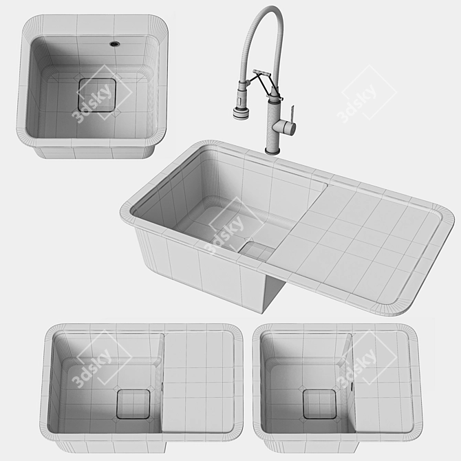 Omoikiri Tasogare Kitchen Sink 3D model image 2