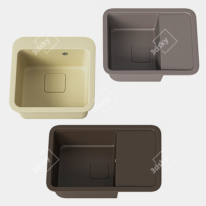 Omoikiri Tasogare Kitchen Sink 3D model image 3