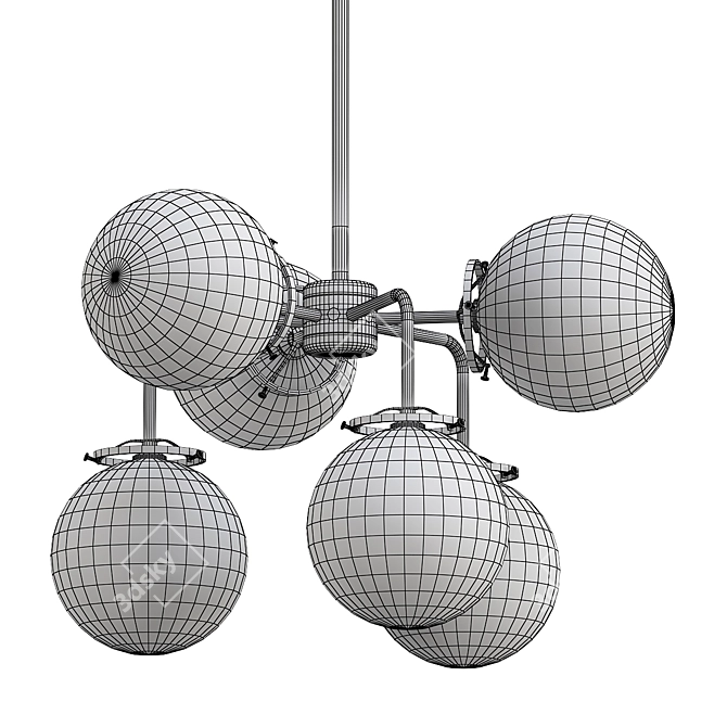 Modern Brass Globe Pendant Light 3D model image 2