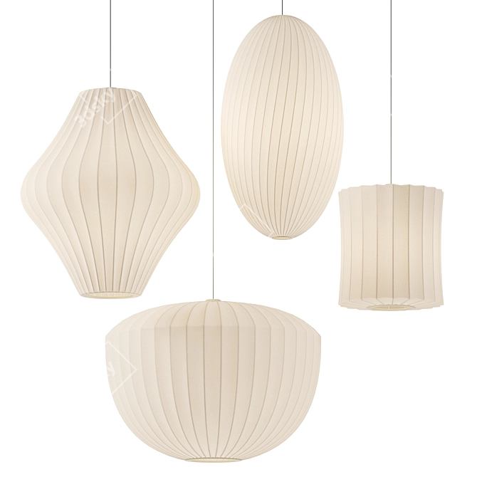 George Nelson Fabric Pendant Lights 3D model image 1