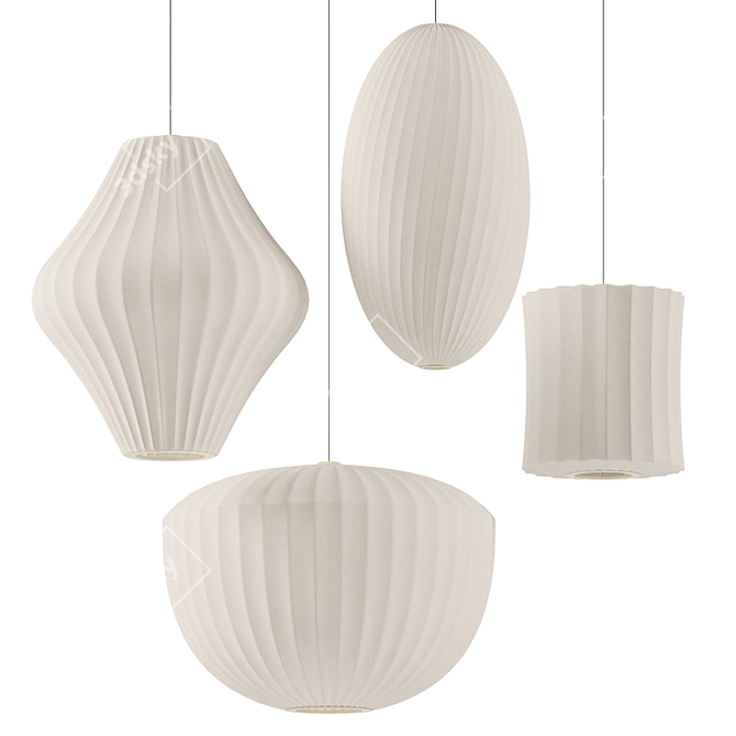 George Nelson Fabric Pendant Lights 3D model image 2