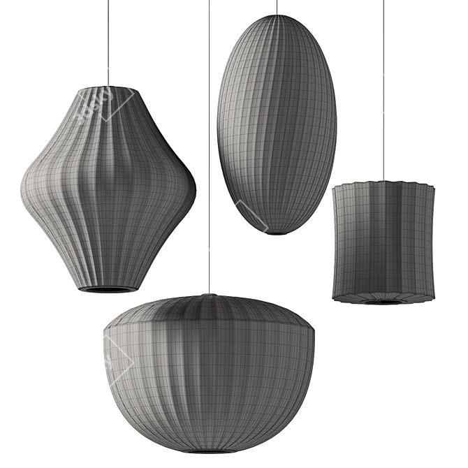 George Nelson Fabric Pendant Lights 3D model image 3