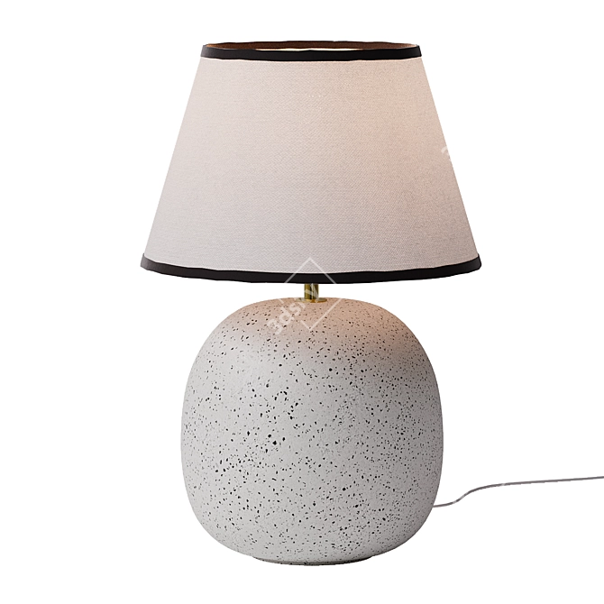 Elegant Reactive Glaze Table Lamp 3D model image 1