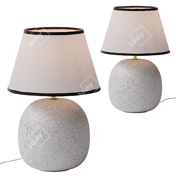 Elegant Reactive Glaze Table Lamp 3D model image 2