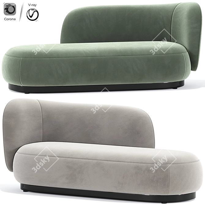 Modern Chaise Lounge 3D Model 3D model image 1