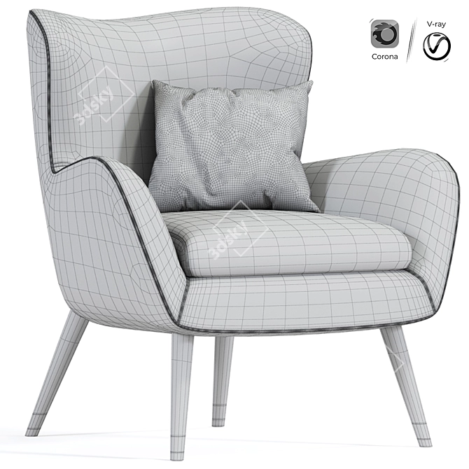  Stresa Nicoline Armchair: Modern Comfort 3D model image 3