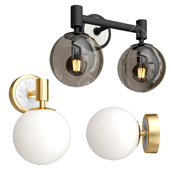  Modern Lunar Wall Lights Collection 3D model image 1