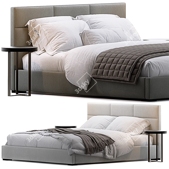 Modena King Bed Frame 3D model image 1