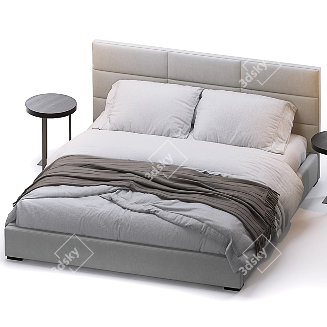 Modena King Bed Frame 3D model image 3