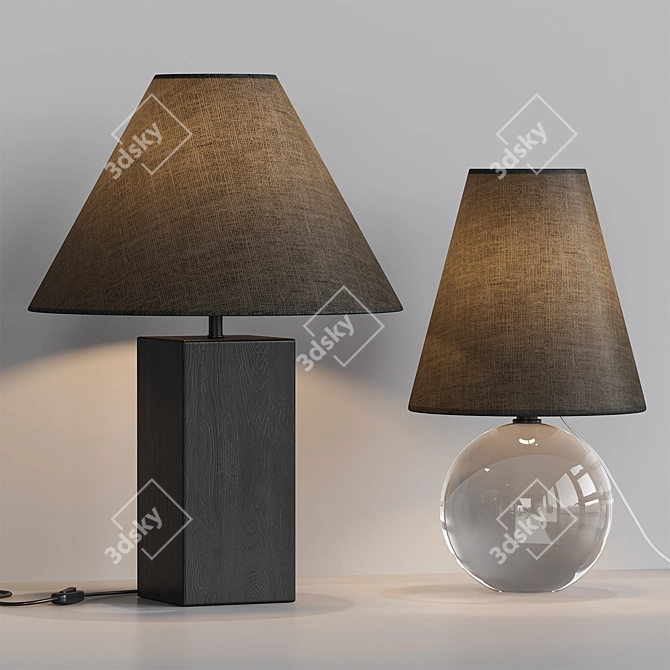 Crystal Eclipse Table Lamp - Modern Elegance 3D model image 2