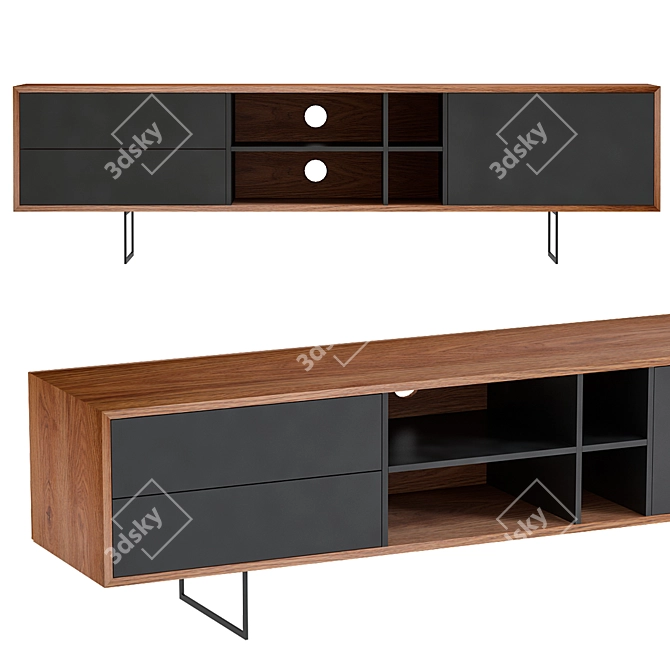 Sleek Tahoe Media Console Stand 3D model image 1