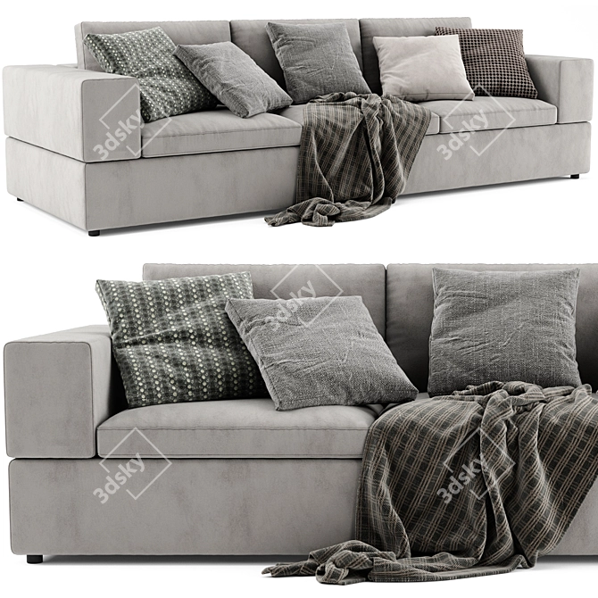 Modern Jesse Terence 3-Seats Sofa 3D model image 1