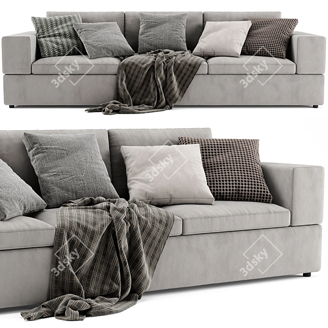 Modern Jesse Terence 3-Seats Sofa 3D model image 2