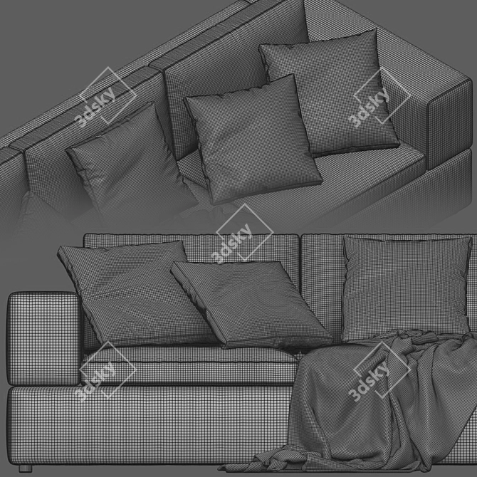 Modern Jesse Terence 3-Seats Sofa 3D model image 4