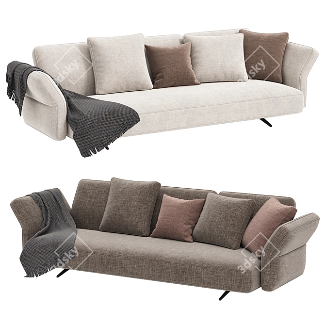 Comfortable 3D Sofa Model 3D model image 1