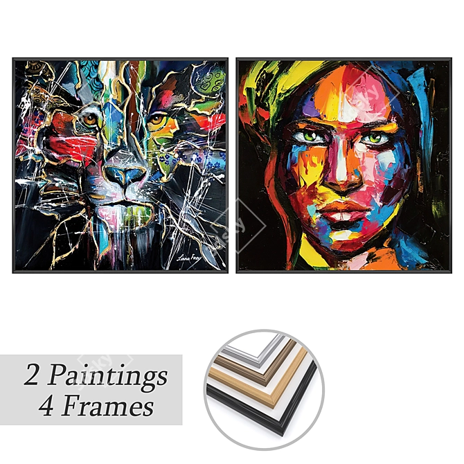 Artwork Set with Frame Options 3D model image 1