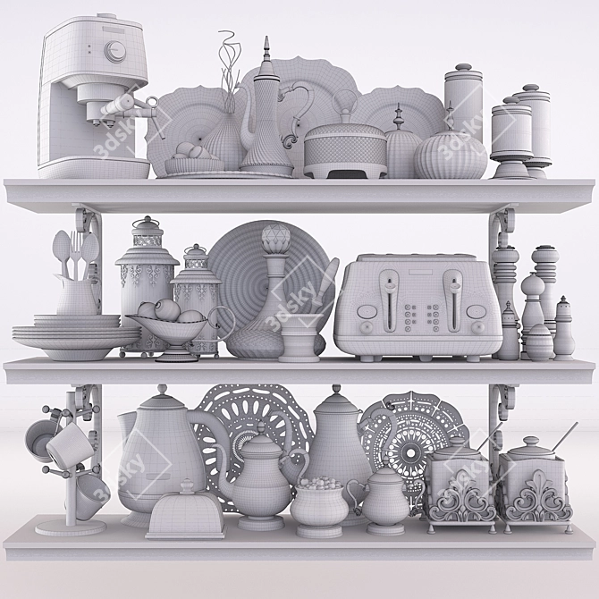 Premium Kitchen Set in Vray 3D model image 4