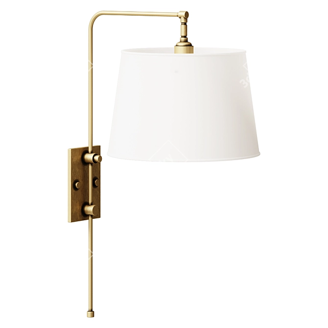 Antique Brass Downbridge Wall Lamp 3D model image 1