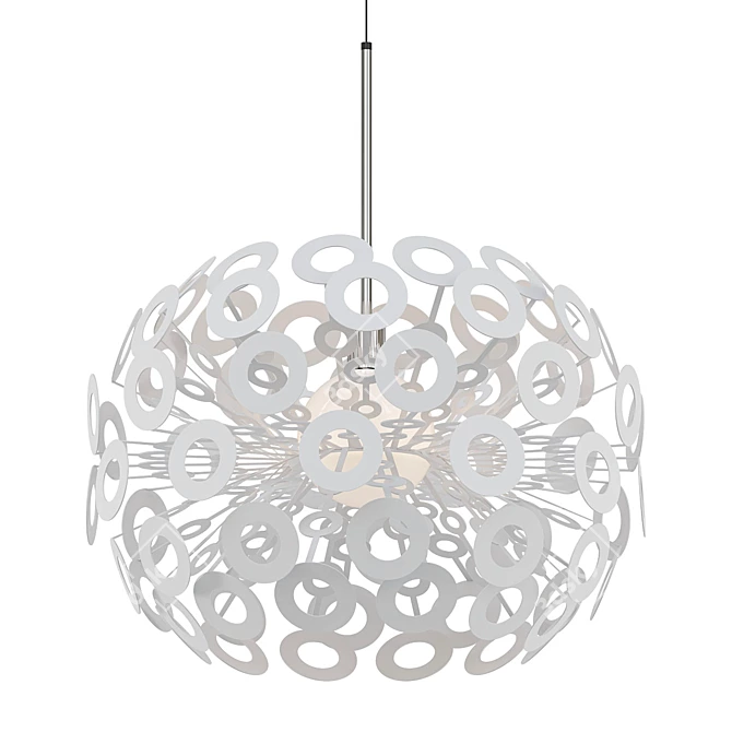 Elegant White Dandelion Suspension Lamp 3D model image 1