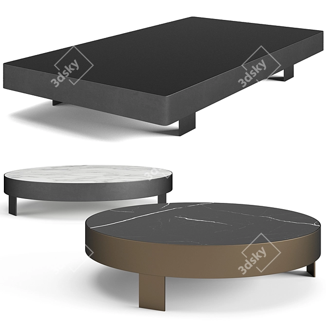 Elegant Bonaldo Jazz Coffee Tables 3D model image 1