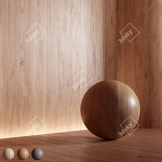 Seamless Wood Material Texture 3D model image 1