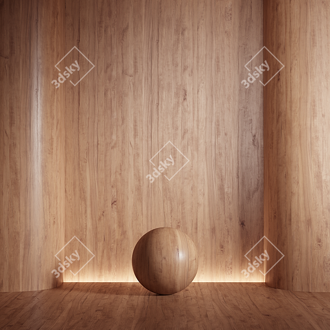 Seamless Wood Material Texture 3D model image 2