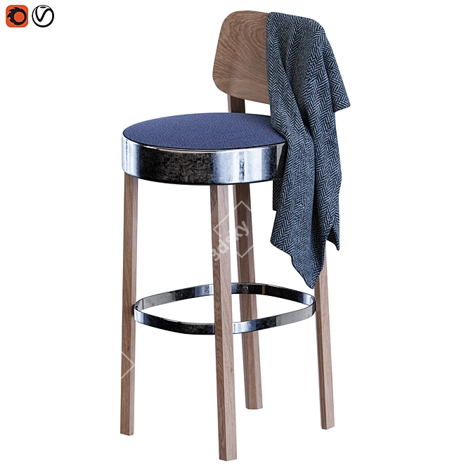 Modern Thonet Stool Design 3D model image 5