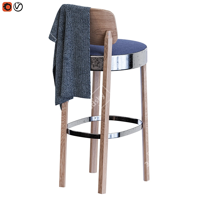 Modern Thonet Stool Design 3D model image 6