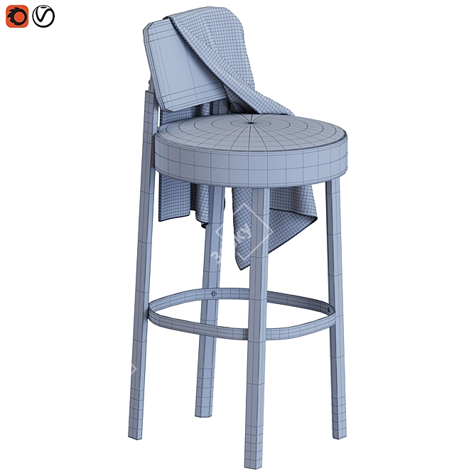 Modern Thonet Stool Design 3D model image 7