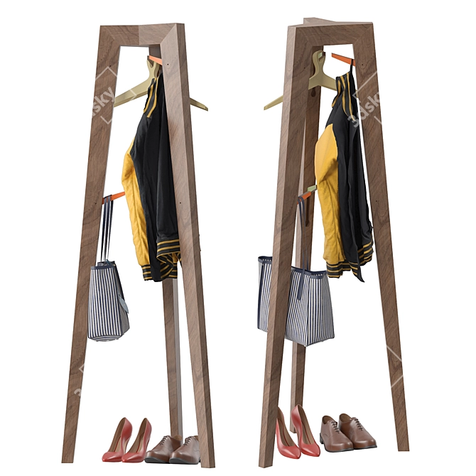 Elegant STORK Coat Rack Stand 3D model image 1