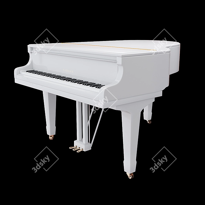 Yamaha C3 Acoustic Grand Piano 3D model image 3