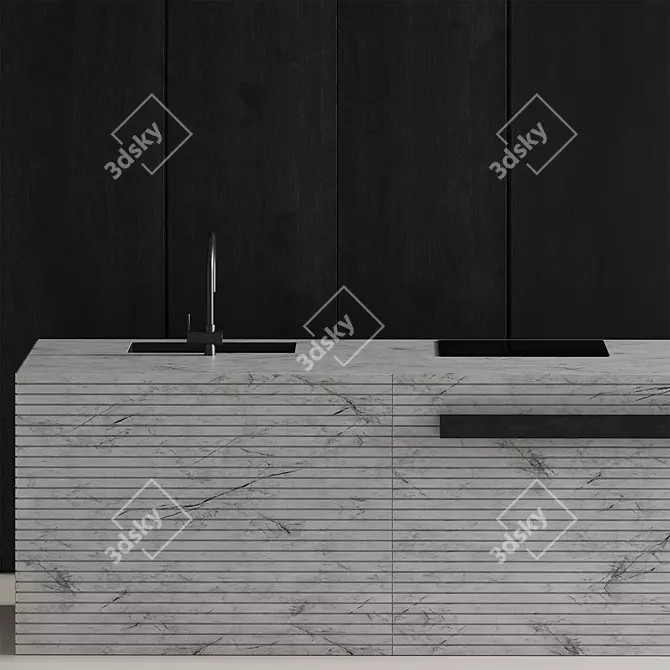  Modern Kitchen Island Render Kit 3D model image 4