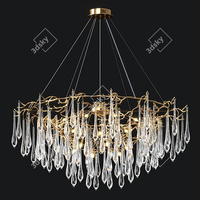 Elegant Branch Chandelier - Etsy Luxxury 3D model image 1