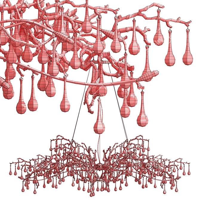 Elegant Branching Art Chandelier 3D model image 2