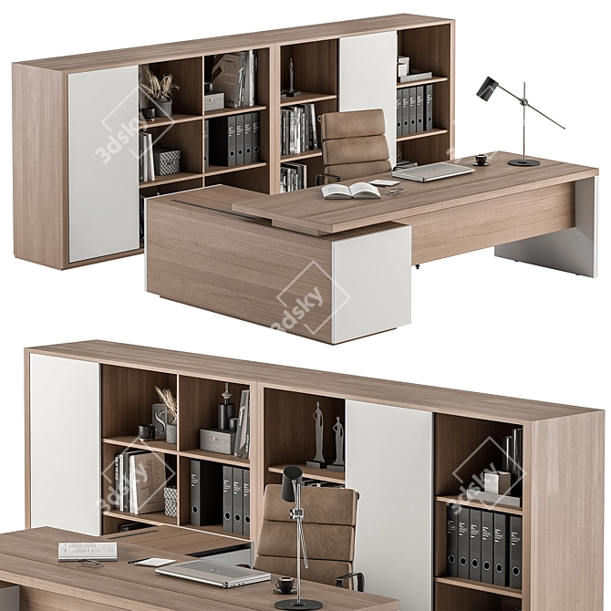 Executive Office Desk - Modern Design 3D model image 1