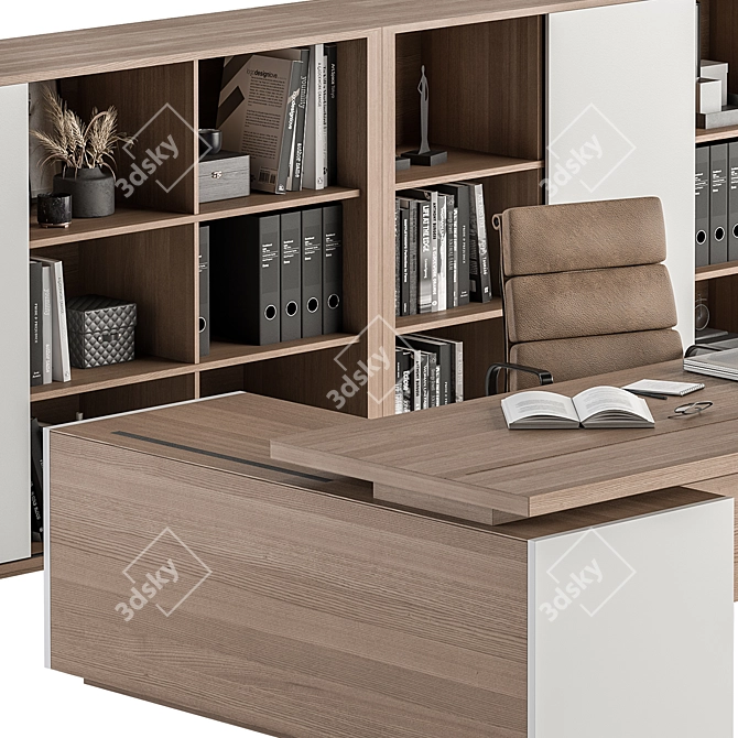 Executive Office Desk - Modern Design 3D model image 3